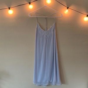 Abercrombie light blue slip dress with lace trim